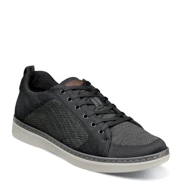 Imagem de Nunn Bush Tênis masculino Aspire Knit Moccasin Toe Oxford confortável e leve com cadarço, Preto, 9.5