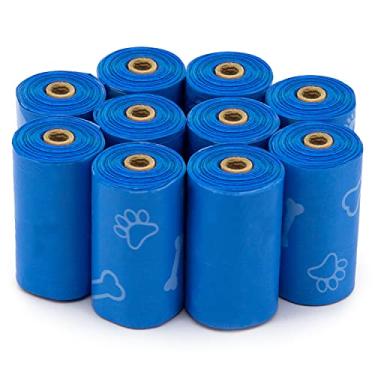 Imagem de Best Pet Supplies Sacos de cocô para cães, resistente a rasgos e sacos de lixo para cães com tecnologia de plástico D2W de vida controlada – Pacote com 150, azul (sem perfume)