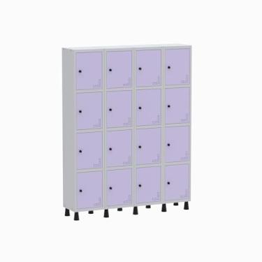 Imagem de Roupeiro Aço Light 4v 16 Portas Gr304/16 Cinza/Lilás