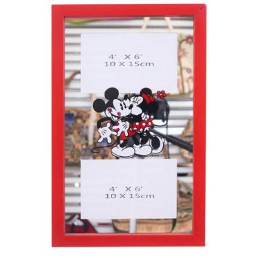 Imagem de Porta Retrato Espelho Moldura Vermelha  Mickey & Minnie  - Disney