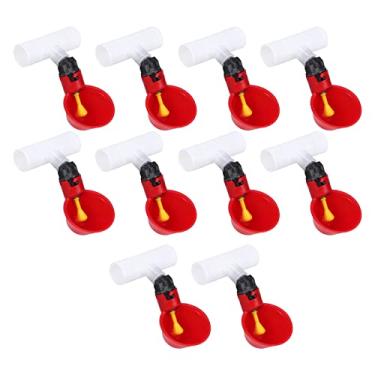 Imagem de Bebedor Automático de Copos de água para Frango, 10 Peças, 1/2 Polegadas, Ferramentas de Alimentação de Aves, Vermelho, Enorme Utilidade, Este Bebedor de Galinha é de Primeira