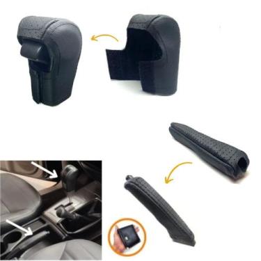 Imagem de Capa Couro Manopla Câmbio Automático e Freio de Mão Mitsubishi L200 Tr