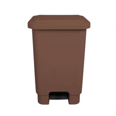 Imagem de Lixeira 50l Retangular C- Pedal Marron Lar Plasticos 13245