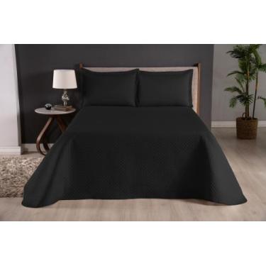 Imagem de Cobre Leito Casal King Size Cloe 3 Peças - RT ENXOVAIS, Preto