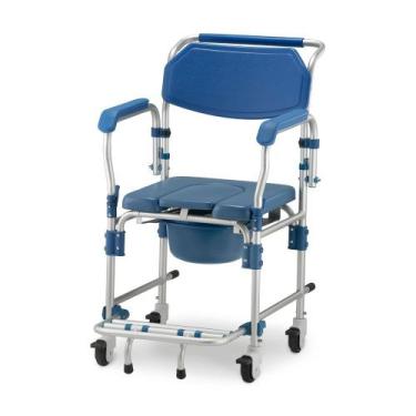 Imagem de Cadeira De Banho Higiênica Com Rodas - Idoso Até 150kg D60 - Dellamed