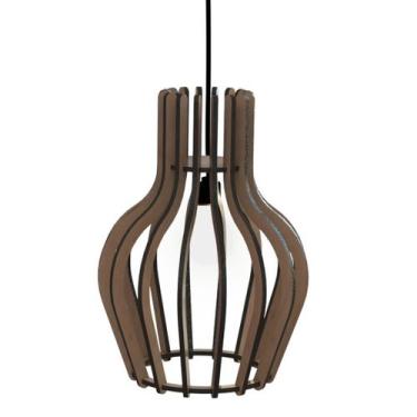 Imagem de Luminária Teto tipo Pendente COPAN MDF - Completa - CORALISA, MDF CRU,