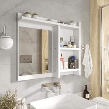 Imagem de Espelheira de Banheiro Armarinho Organizador com Prateleira Nicho Niok