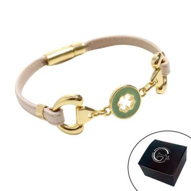 Imagem de Pulseira Magnética Feminina Trevo de 4 Folhas Sorte - GRANADO ACESSÓRI