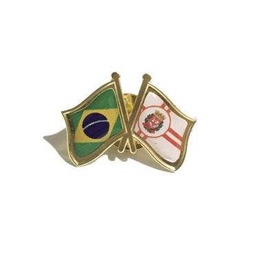 Imagem de Pin Da Bandeira Do Brasil X Cidade De São Paulo - Mundo Das Bandeiras