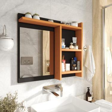 Imagem de Espelheira de Banheiro Armarinho Organizador com Prateleira Nicho Niok