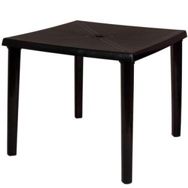 Imagem de Mesa de Plástico Quadrada Desmontável Mor Preta