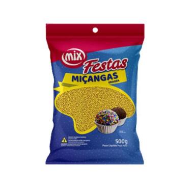 Imagem de Confeito Miçanga Granulado Brigadeiro Varias Cores 500g - Mix, Amarelo
