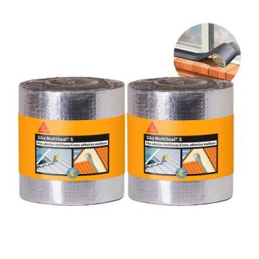 Imagem de Kit 2 Fita Manta Asfáltica Alumínio Multiuso 10cm X 10m Sika