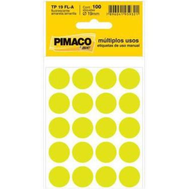 Imagem de Etiqueta Adesiva Tp19 Amarelo Fluorescente Pimaco