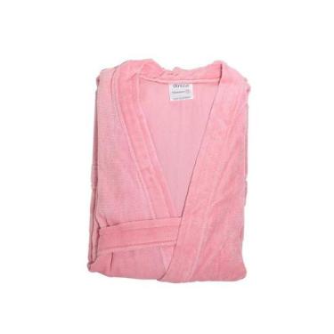 Imagem de Roupão Veludo Plus Size Briza Rosa 3008 Tamanho Gggg