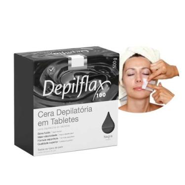 Imagem de Cera Negra Depilação em Tablete Quente Depilatória Depilflax 500g