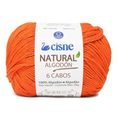 Imagem de Linha Cisne Natural Algodón 6 Cabos 100g, 8 Laranja