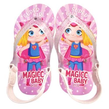 Imagem de Chinelo Menina Bebê Sandália Super Girl Magicc Baby, 19/20