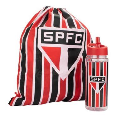 Imagem de Garrafa Plástico 450ml Com Mochila Tipo Saco São Paulo - Mileno