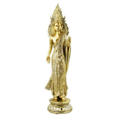 Imagem de Buda Dourado Em Pé 50cm - Enfeite Decorativo Resina - Taimes
