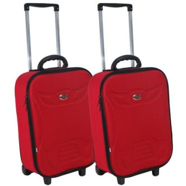 Imagem de Kit 2 malas de viagem pequena de bordo forrada semi-rígida grotaferrat