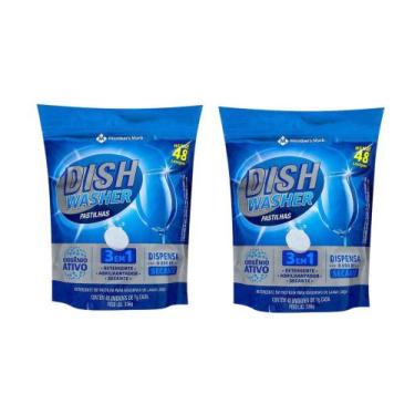 Imagem de Kit C/2x Sabão Para Lava Louça Ação 3 Em 1 Com Secante 48 TABLETES CAD