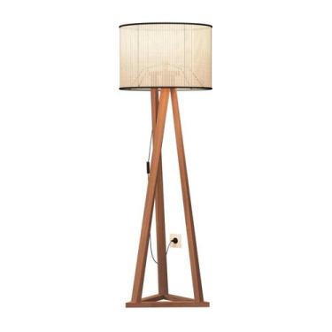 Imagem de Luminária Abajur Luxo Moderno Ibiza Rattan Decoração Sala Quarto Leitu