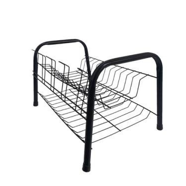 Imagem de Escorredor Duplo De Louça Prático Designer Moderno 11 Pratos Multiuso 