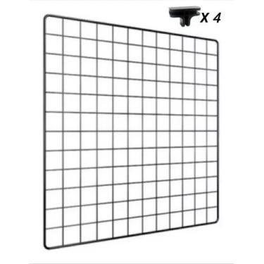 Imagem de 02 Telas Aramadas 60 Cm X 60 Cm + 04 Conectivos Em T - Rose, Preto