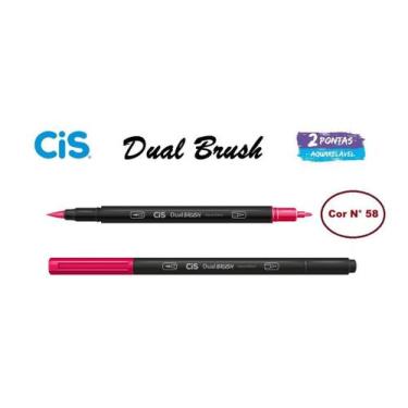 Imagem de Caneta Pincel Cis Dual Brush Pen Aquarelável 58 Cereja