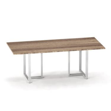 Imagem de Mesa de Reunião Retangular Tubular P25 Pandin 2,0 M Noce Naturale e Ci
