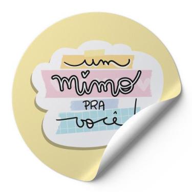 Imagem de 120 Etiquetas Auto Colante Adesivos Redondos Um Mimo Pra Você Fundo Am