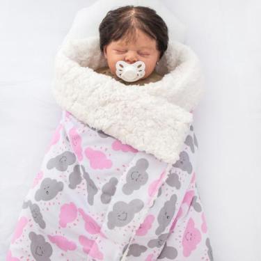 Imagem de Manta Cobertor Bebê e Infantil com Sherpa - Pandora Baby Enxovais, Ros