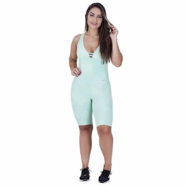 Imagem de Macaquinho Fitness Feminino Empina Bumbum Poliamida Relevo Bojo Orbis 