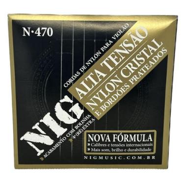 Imagem de Cordas Violão Nig Nylon Alta com bolinha + palheta + corda extra D (ré