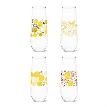 Imagem de TOSSWARE RESERVE 255 g Flauta Stemless Flauta Limoncello Series, CONJUNTO DE 4, Qualidade Premium, Seguro para Lava-Louças Tritan e Resistente ao Calor Inquebrável Plástico Impresso Óculos