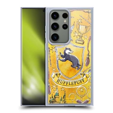 Imagem de Head Case Designs Capa de gel macio oficialmente licenciada Harry Potter Hufflepuff padrão Relíquias da Morte XIII compatível com Samsung Galaxy S23 Ultra 5G