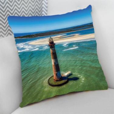 Imagem de Almofada Decorativa Cheia c/ Zíper 25x25 cm Náutico Oceania Praia Mar 