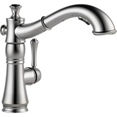 Imagem de Delta Faucet Torneira de cozinha Cassidy, torneira de pia de cozinha de níquel escovado, torneira de cozinha com pulverizador de puxar, cabeça de spray de ancoragem magnética, aço inoxidável ártico 4197-AR-DST