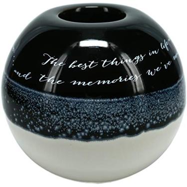 Imagem de The Best Things In Life Are The People We Love The Places We Been And The Memories We Made Along The Way – Castiçal redondo Tealight de 11 cm com esmalte reflexivo exclusivo