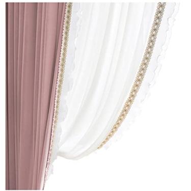 Imagem de Engrossar Cortinas de estilo creme francês, tecido de veludo de lã premium, cortinas blackout, cortinas transparentes para sala de estar, quarto com amarras Isolamento