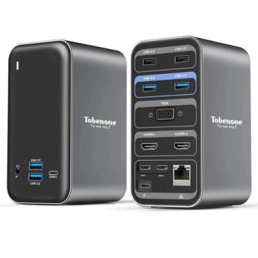 Imagem de Dock Station HUB Dual Monitor 13 em 2 USB-C MacBook Pro/Air - TOBENONE