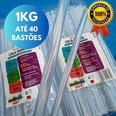 Imagem de Cola quente bastão transparente grossa 11,2 mm x 30 cm - MATHIASCRAFT