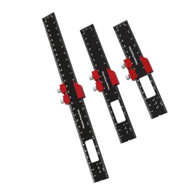 Imagem de 3 Pçs Carpintaria Precisão Bolso Régua de Metal Slide Régua T Tipo Scriber Régua T Pista Régua Marcação Régua Medição