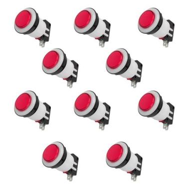 Imagem de 10x Chave Botão Arcade Jukebox Fliperama Pbs-29 - Vermelha - CHIPSCE, 
