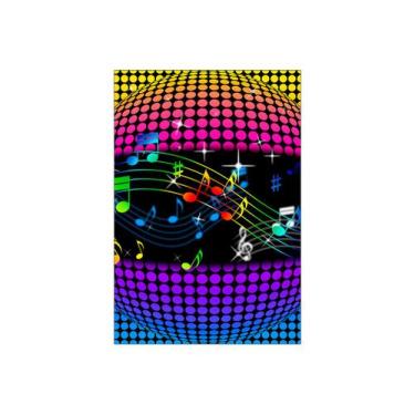 Imagem de Painel De Festa Vertical 1,50 x 2,20 - Notas Musicais Balada Efeito Ne