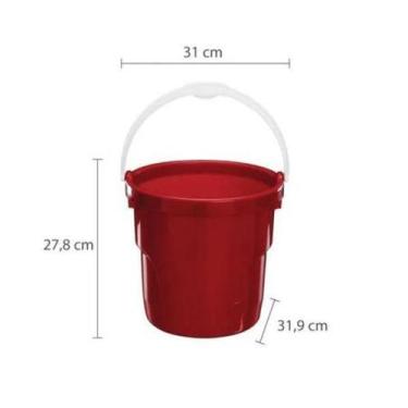 Imagem de Balde Plástico com Alça 12L Vermelho Astra BP12*BRD-BR