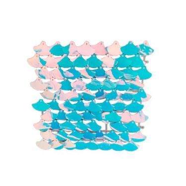 Imagem de Painel Metalizado Shimmer Wall Vazado - Escama Sereia Nacarado Azul - 