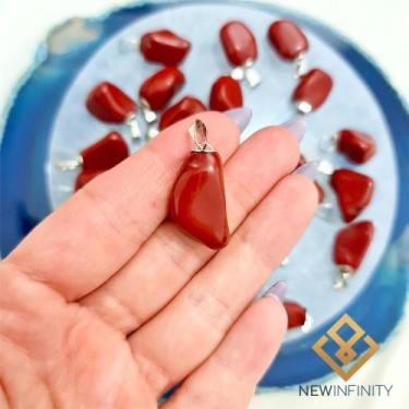 Imagem de Pingente de Pedra Jaspe Vermelho rolada cristal Natural - New Infinity