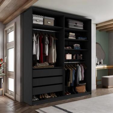 Imagem de Closet Solteiro 100% Mdf Bp 159,5cm 3 Gavetas Monreale - RR Móveis